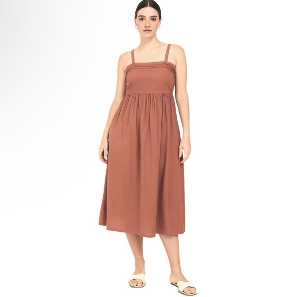 Joie Linen Blend Mocha Spaghetti Straps Dress Size 8